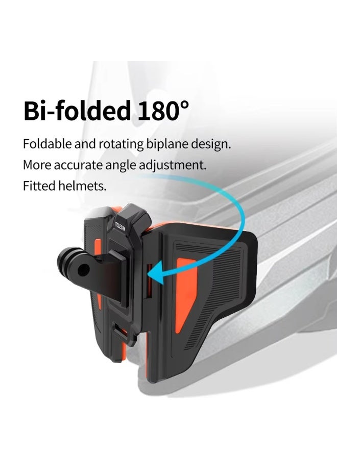 ترقية خوذة دراجة نارية ذقن جبل لـ Insta360 X5 X4Air X4 X3 X2 OenR RS Ace Pro2 GO3S GO Ultra / لـ GoPro Max2 Hero 13 12 / لـ DJI Osmo 360 / Nano / Action 6 5 Pro 4 3 Pocket3 كاميرات العمل - Image 2